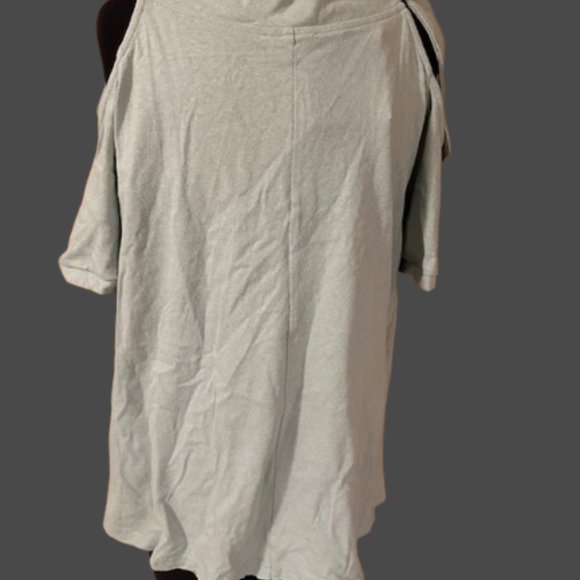 Mint Tie Cold Shoulder Sweatshirt - Picture 2 of 6